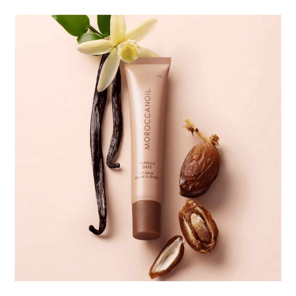 Moroccanoil Lip Balm Vanilla Date Lippenbalsam mit Arganöl für gepflegte Lippen mit zartem Nude-Finish