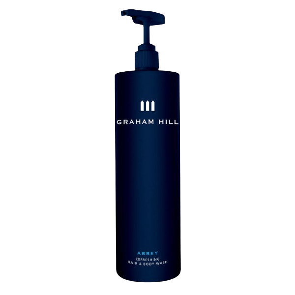 Graham Hill ABBEY Refreshing Body Wash in Vorteilsgroesse als 2in1 Duschgel und Shampoo fuer langanhaltende Frische und Pflege