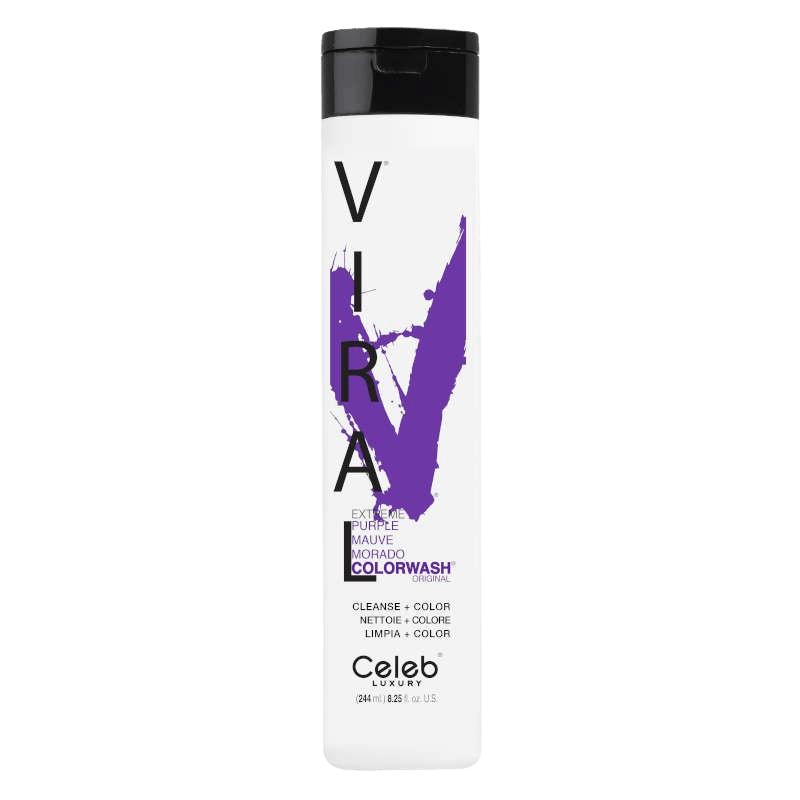 Celeb Viral Extreme Purple Colorwash als violettes Shampoo zur Farbauffrischung und Pflege von blondiertem Haar