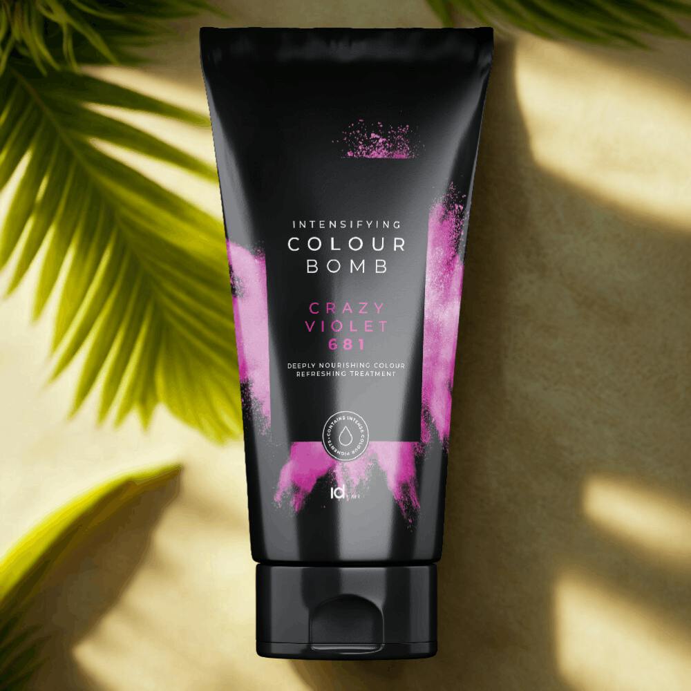 IdHAIR Colour Bomb Crazy Violet 681 als pflegende direktziehende Farbpflege zur Auffrischung intensiver Violetttöne im Haar