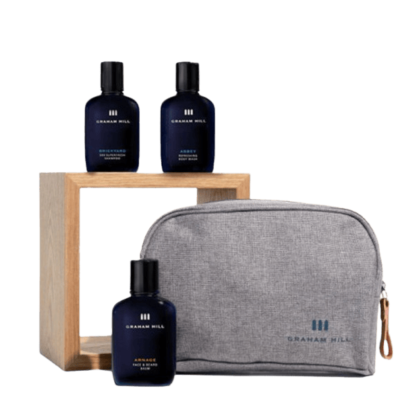 Graham Hill TRAVEL-SET Reise-Set mit Shampoo Duschgel und Balsam für gepflegte Haare und Haut unterwegs
