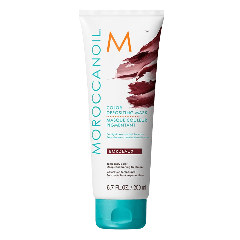 Moroccanoil Color Depositing Mask Bordeaux verleiht braunem Haar Glanz und intensive Pflege mit Arganöl