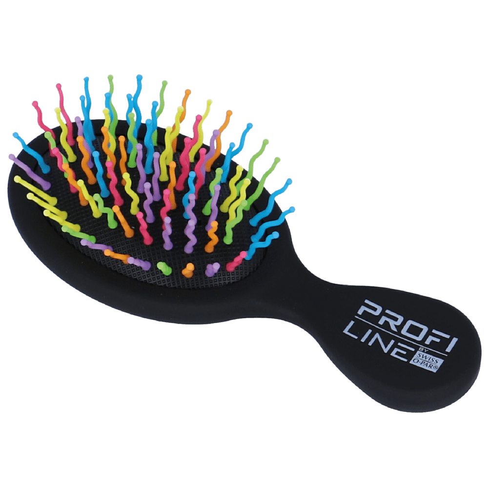 PROFILINE Mini-Bürste schwarz mit bunten Borsten