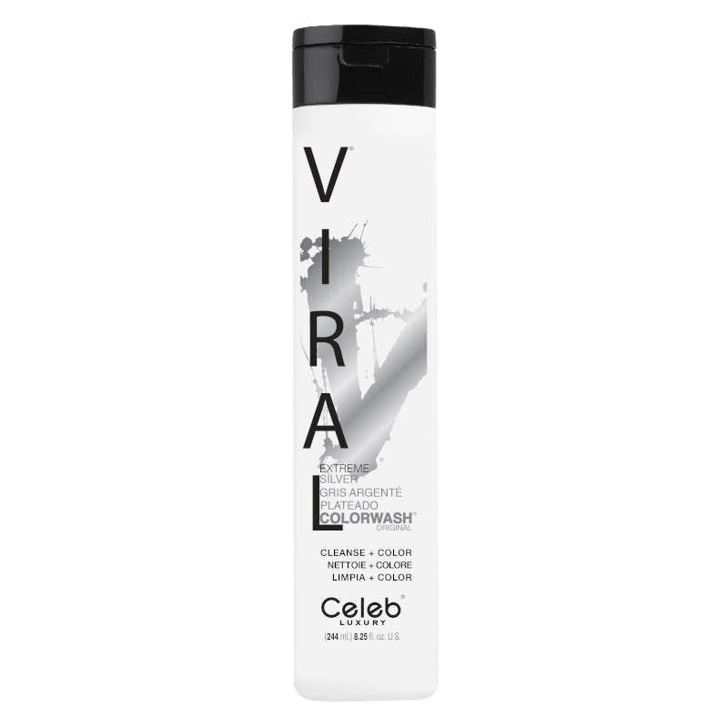 Celeb Viral Extreme Silver Colorwash Silbershampoo zur Neutralisierung von Gelbstich bei blondiertem und grauem Haar