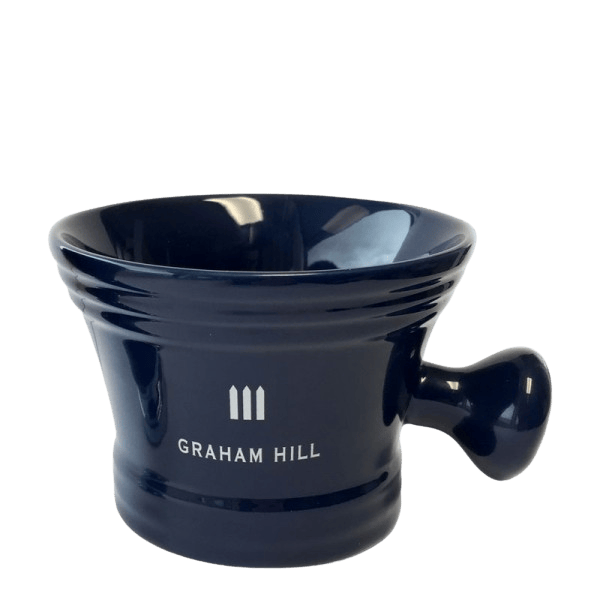 Graham Hill Porcelain Shaving Bowl Rasierschale aus Porzellan mit Griff zum Aufschäumen von Rasierseife für Nassrasur