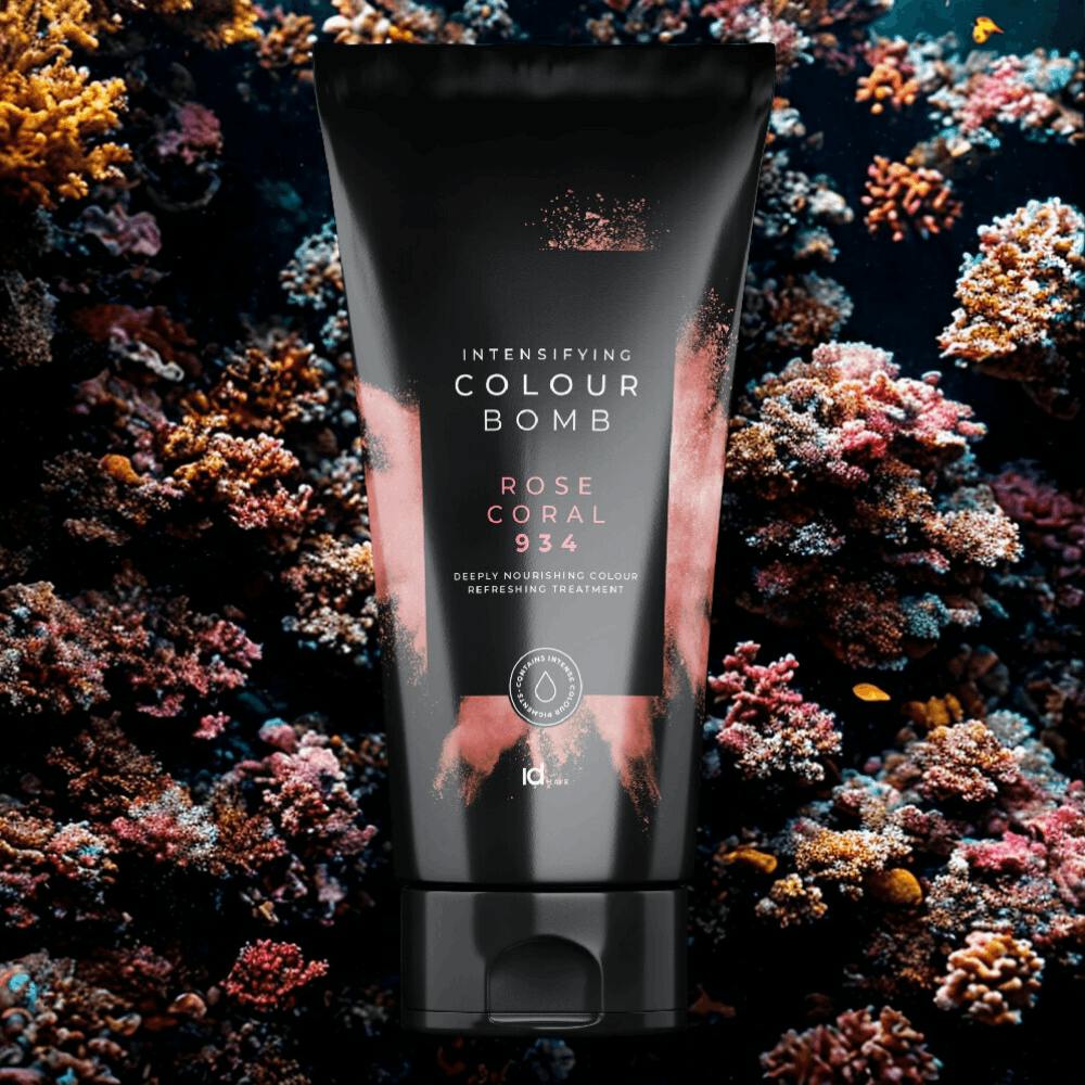 IdHAIR Colour Bomb Rose Coral 934 als pflegende direktziehende Farbpflege zur Auffrischung zarter Rosa- und Korallreflexe im Haar