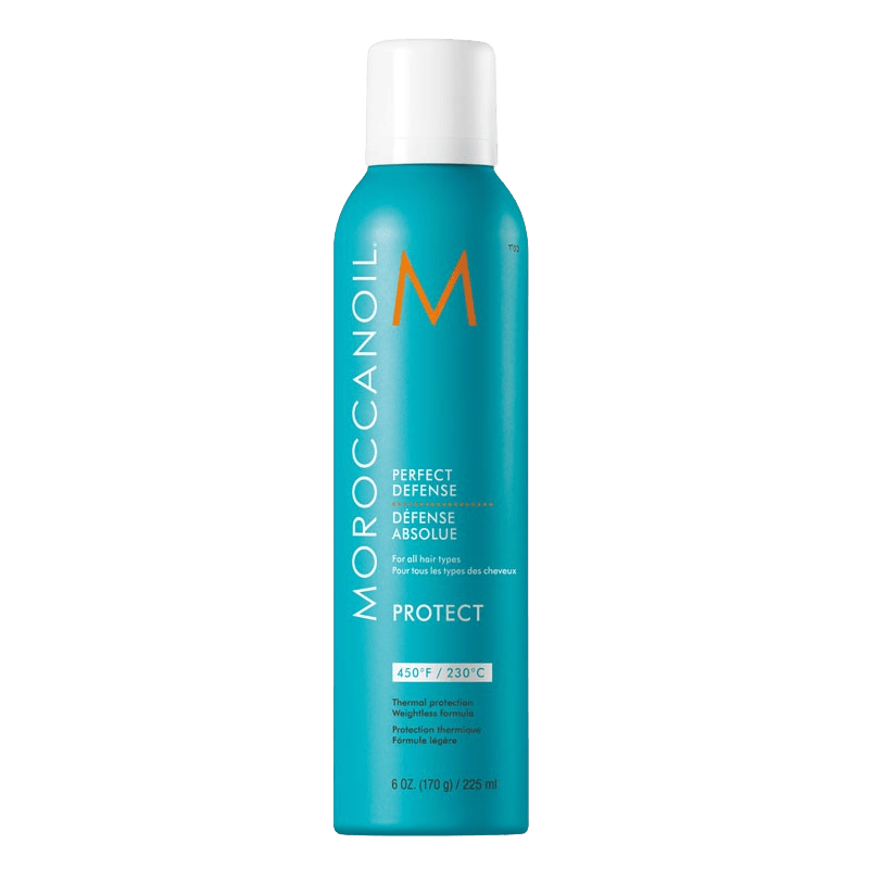 Moroccanoil Perfect Defense Spray schützt das Haar vor Hitze bis 230 Grad und verleiht Glanz
