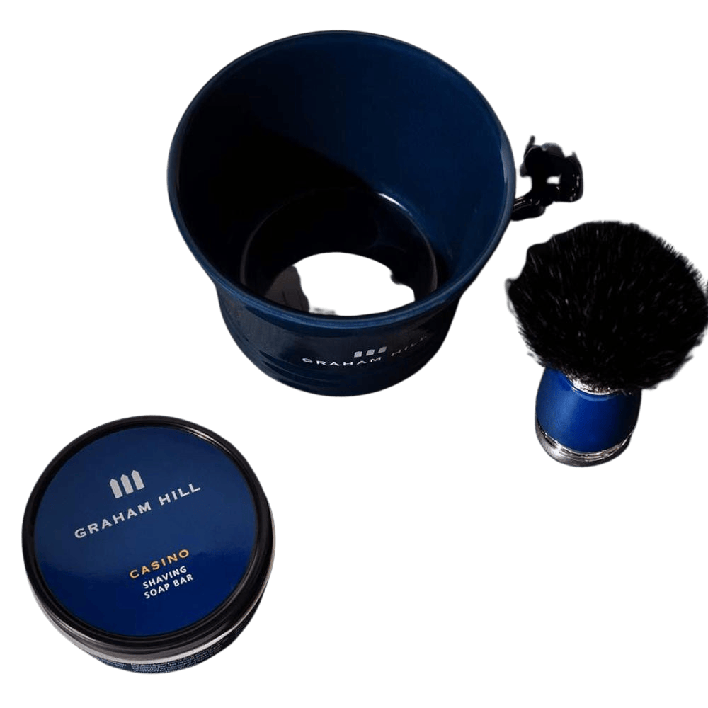 Graham Hill Shaving-Ritual Set mit Rasierseife Pinsel und Schale fuer klassische Nassrasur und gepflegte Haut