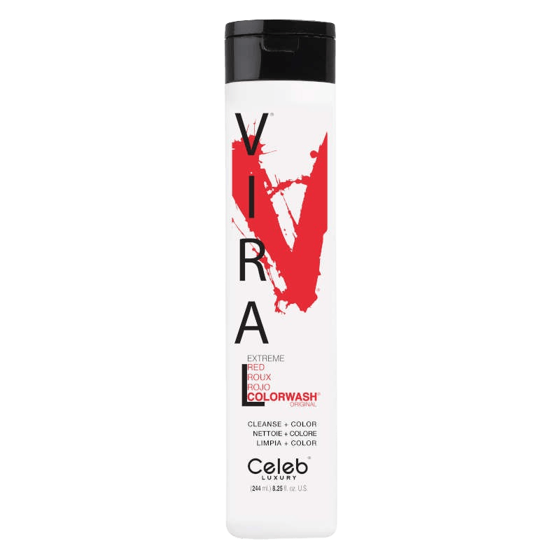 Celeb Viral Extreme Red Colorwash Farbshampoo zur Intensivierung und Auffrischung von rotem Haar bei jeder Haarwäsche