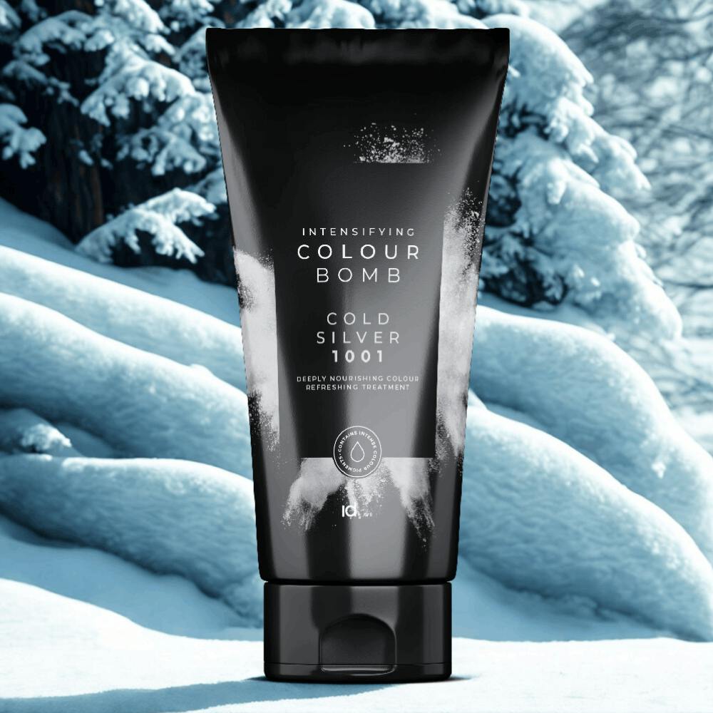 IdHAIR Colour Bomb Cold Silver 1001 als pflegende direktziehende Farbpflege zur Auffrischung kühler Silbertöne im Haar