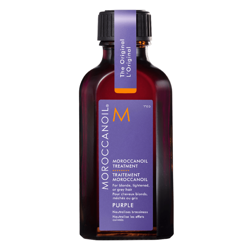 Moroccanoil Treatment Purple Haaröl für blondes und graues Haar zur Neutralisierung von Gelbstich und für mehr Glanz