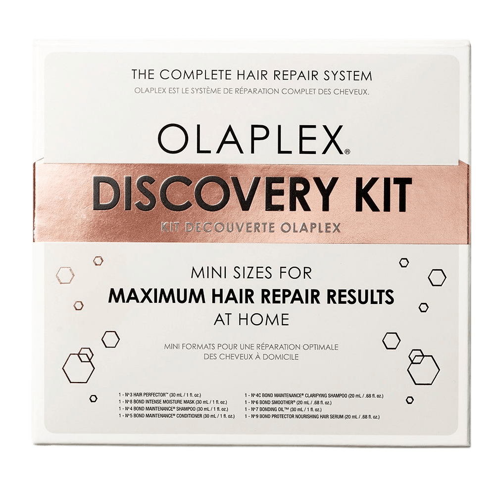 Olaplex Discovery Kit repariert und stärkt geschädigtes Haar mit Bond Building Technologie für mehr Glanz