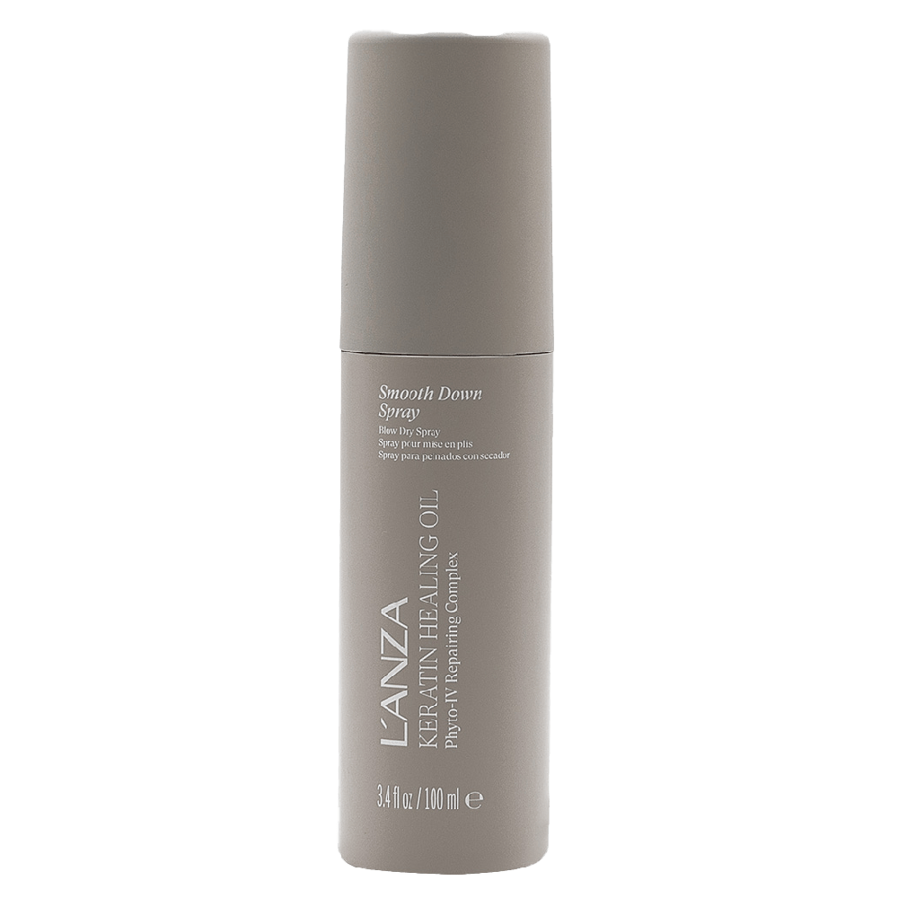L’ANZA Keratin Healing Oil Smooth Down Spray glättet das Haar, pflegt es intensiv und schützt vor Hitze beim Föhnen